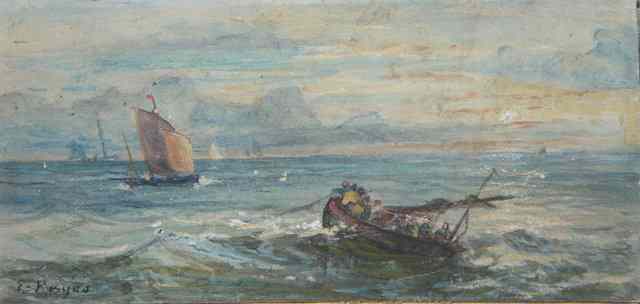 Appraisal: Attributed to Edwin Hayes - A fishing boat and further