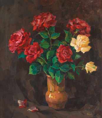 Appraisal: Irina Sedova Russian th Century Roses Oil on canvas signed