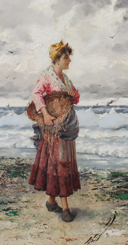 Appraisal: DONAT F R Belgium - Fishergirl on the Seashore with