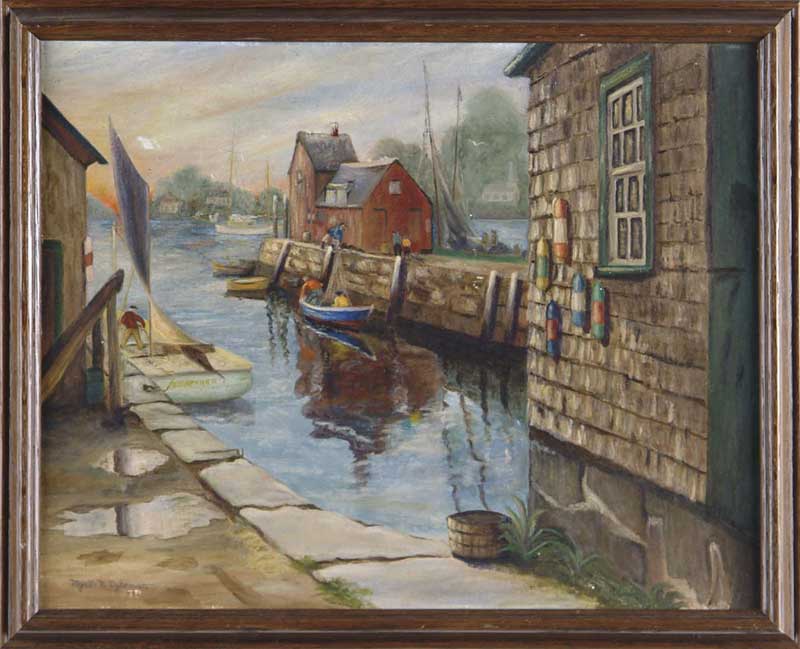 Appraisal: MYRTLE M DYKEMAN American th Century GLOUCESTER OR ROCKPORT HARBOR