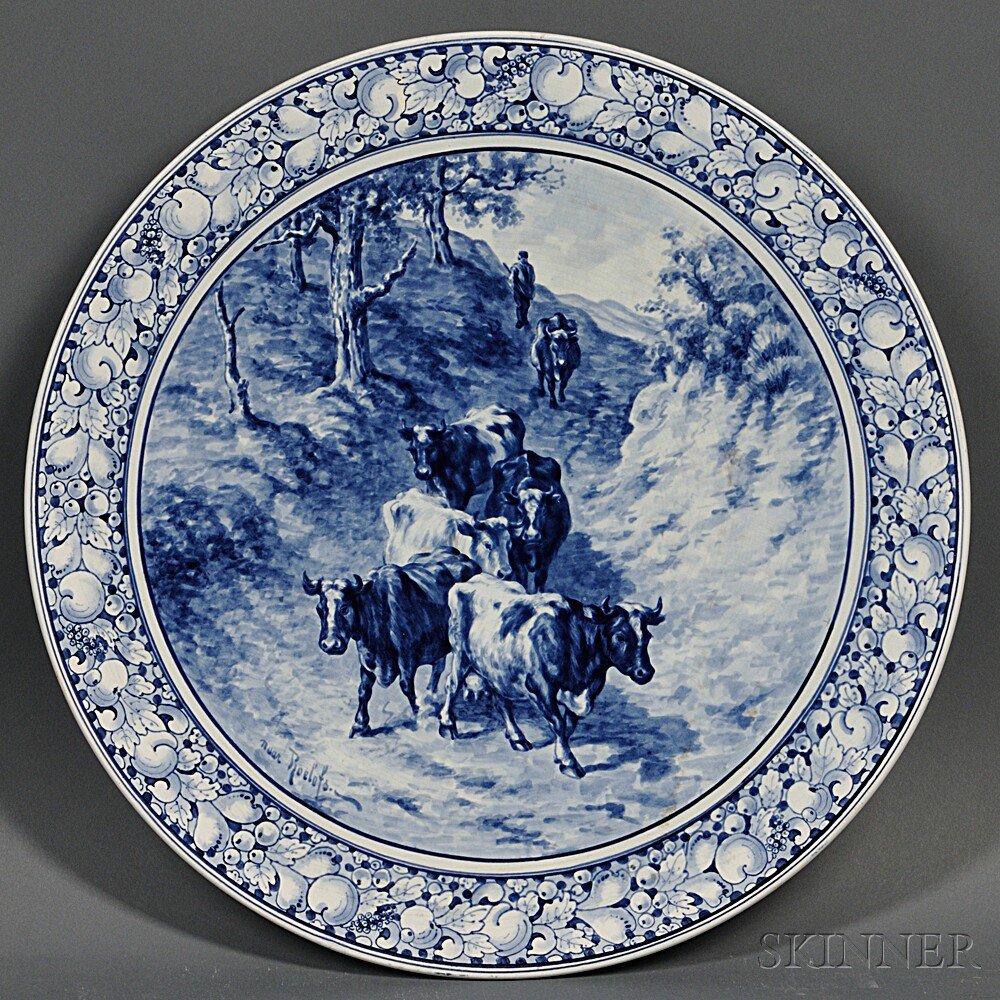 Appraisal: Royal Bonn Delft Blue and White Charger Germany late th