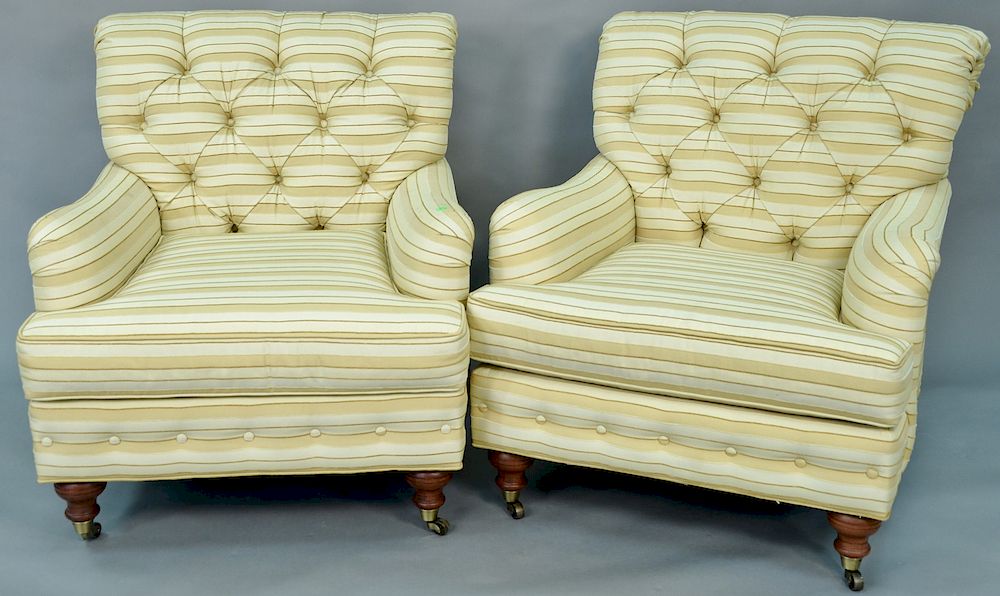 Appraisal: Pair of C R Laine upholstered easy chairs Pair of