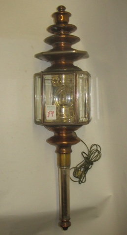 Appraisal: AN AMERICAN COPPER COACH LANTERN marked by the maker J