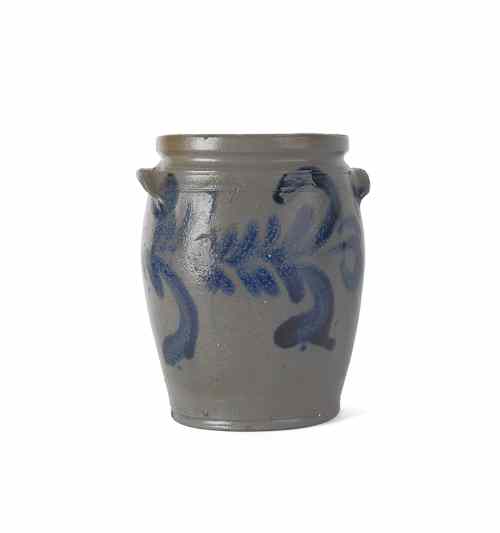 Appraisal: Cobalt decorated stoneware crock th c h