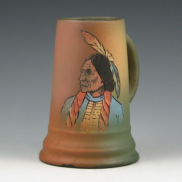 Appraisal: Weller Dickensware mug with Native American Indian by Upjohn signed