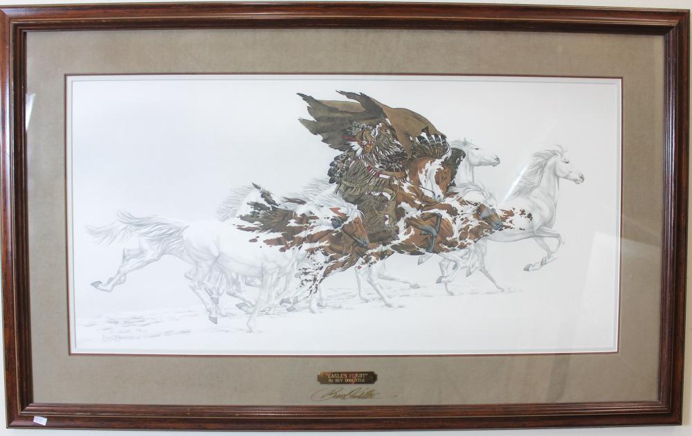 Appraisal: BEV DOOLITTLE California born offset lithograph Eagle's Flight Signed lower