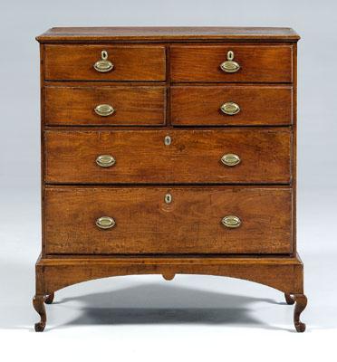 Appraisal: North Carolina walnut chest on frame sycamore with yellow pine