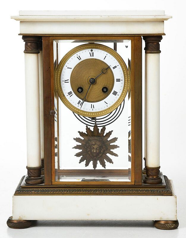 Appraisal: Samuel Marti Marble Mantel Clock French early th century Empire