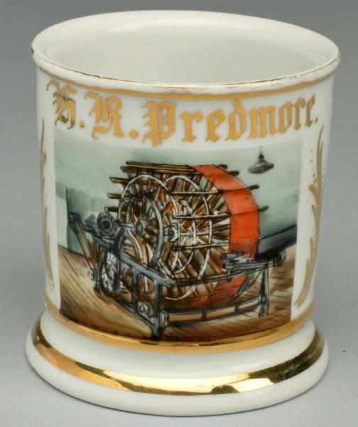 Appraisal: Machinist Shaving Mug Gilded G R Predmore Germany stamp under