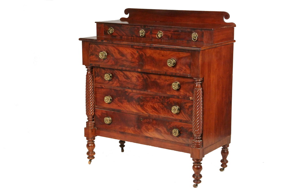 Appraisal: FEDERAL PERIOD DRESSER - New England figured mahogany circa having