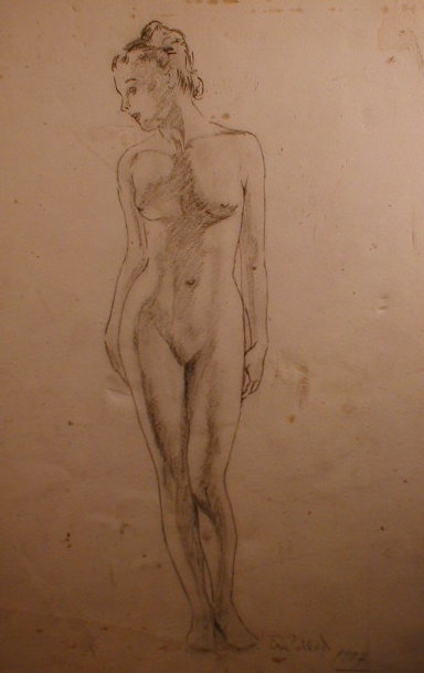 Appraisal: A M Pollard Female nude pencil signed and dated x