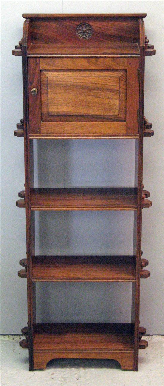 Appraisal: Early th century rosewood open bookcase the top with a