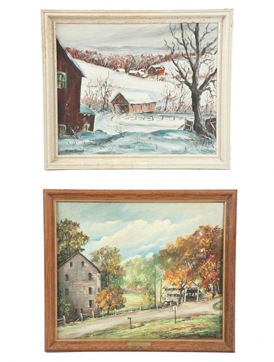 Appraisal: TWO OIL ON BOARD Both by Nolan Pennell Columbus OH