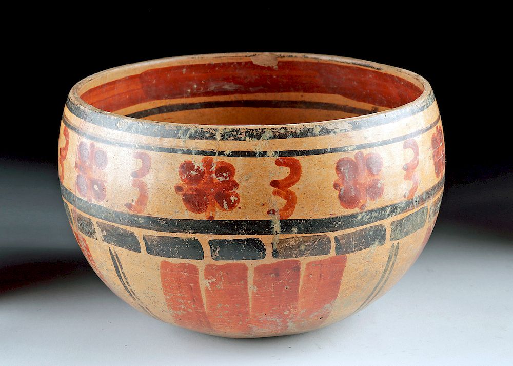 Appraisal: Maya Peten Polychrome Bowl Pre-Columbian Guatemala Peten Basin Maya Late