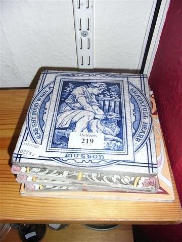 Appraisal: A WEDGWOOD SONS BLUE TRANSFER TILE inscribed 'Eat Thy Food