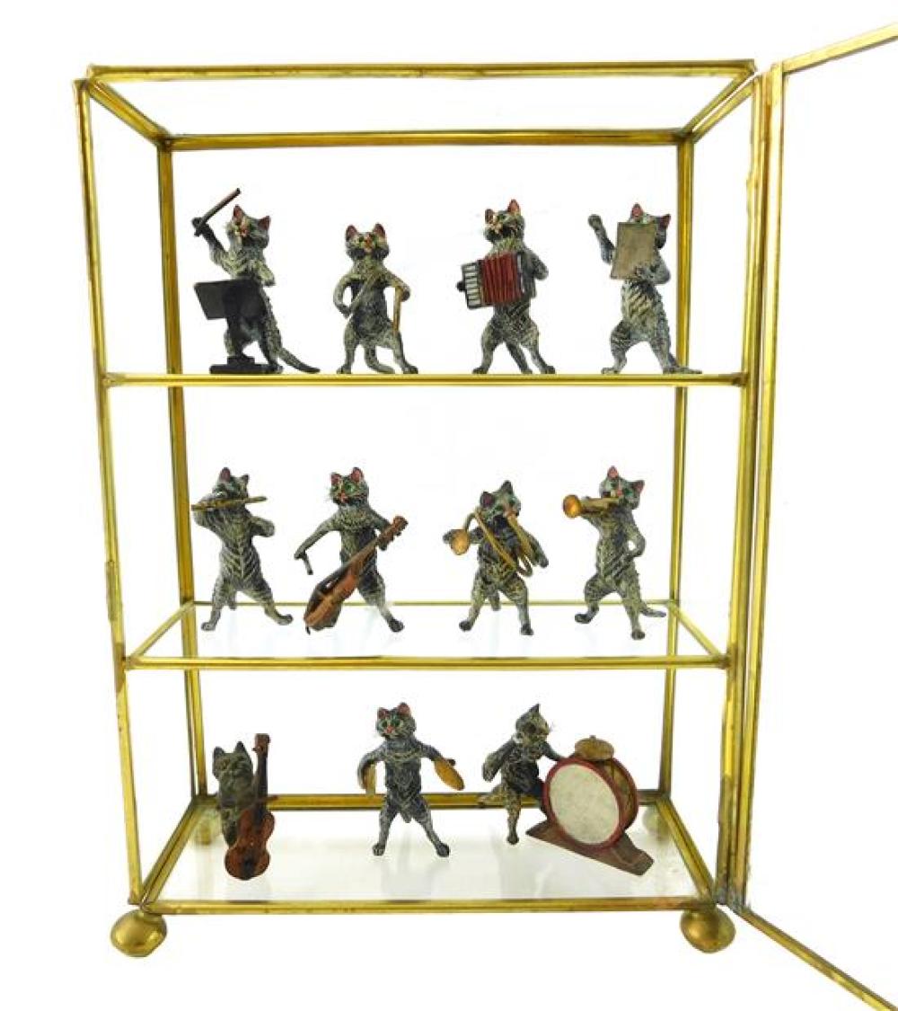 Appraisal: Assembled group of miniature c Austrian cold-painted and cast bronze