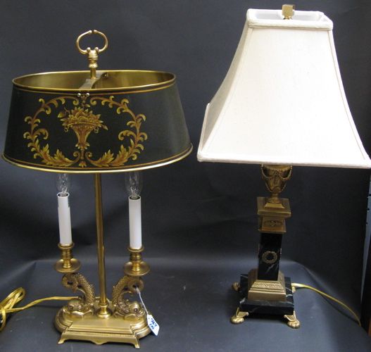 Appraisal: TWO QUALITY DESK LAMPS the first in French style with