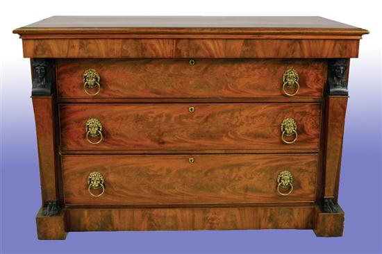 Appraisal: BIEDERMEIER MAHOGANY AND PARCEL EBONIZED CHEST OF DRAWERS th century