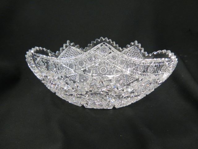 Appraisal: Cut Glass Fruit Bowl brilliant period elaborate overall cutwork X