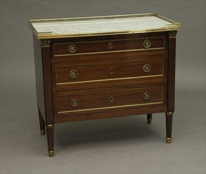 Appraisal: Louis XVI-Style Marble-Top Bedside Commode