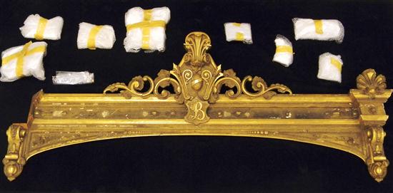 Appraisal: th C French or American window cornice gilded wood with