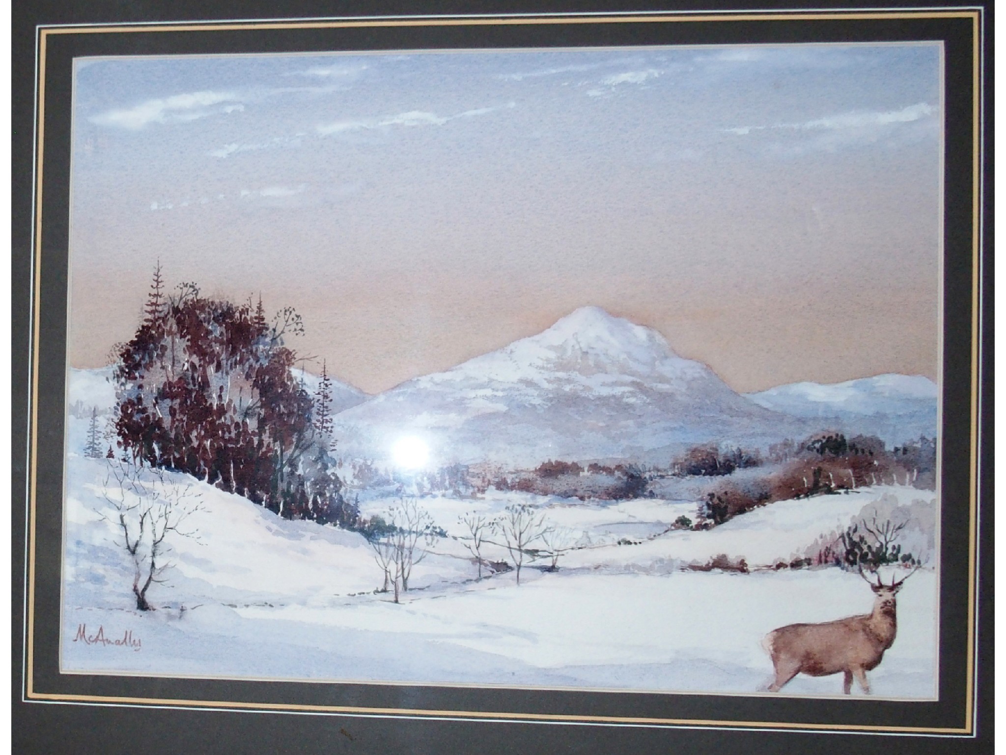 Appraisal: W McANALLY Ben Ledi Loch Laggin signed watercolour