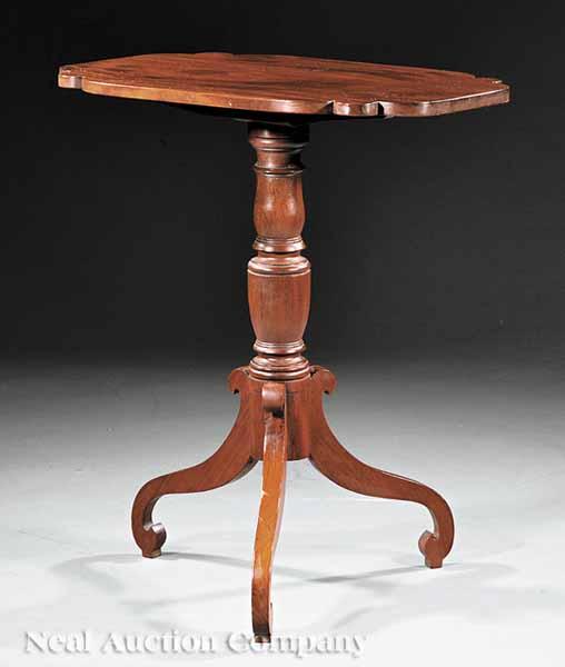 Appraisal: A Good Federal Mahogany Tilt-Top Table late th c probably