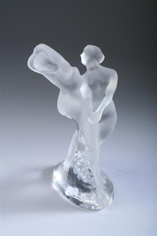 Appraisal: LALIQUE CLEAR AND FROSTED GLASS DEUX DANSEUSES FIGURAL GROUP engraved