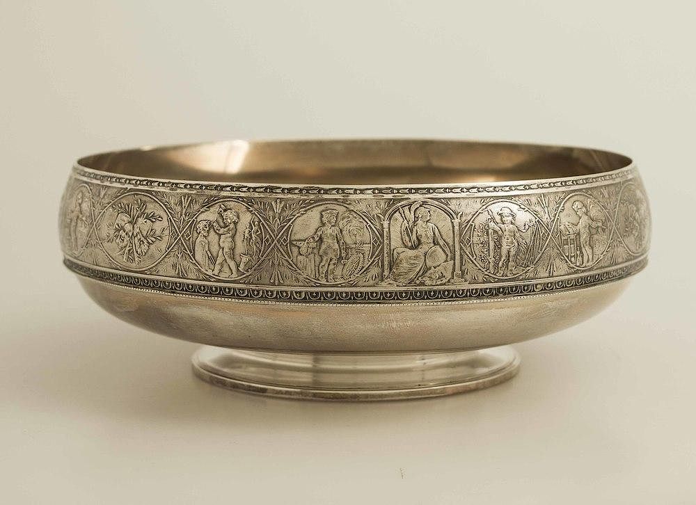 Appraisal: Schulz Fischer Sterling Low Bowl Monogrammed sterling Renaissance Revival low