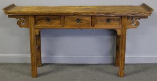 Appraisal: Drawer and Carved Asian Console Table From a Long Island