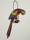 Appraisal: CARVED AND PAINTED WOODEN PARROT - Standing on hanging perch