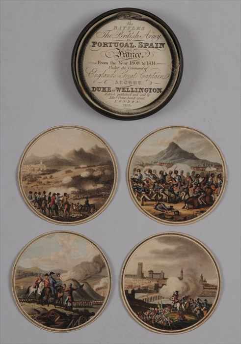 Appraisal: AQUATINT ROUNDELS BOX MEDAL THE BATTLES OF THE BRITISH ARMY