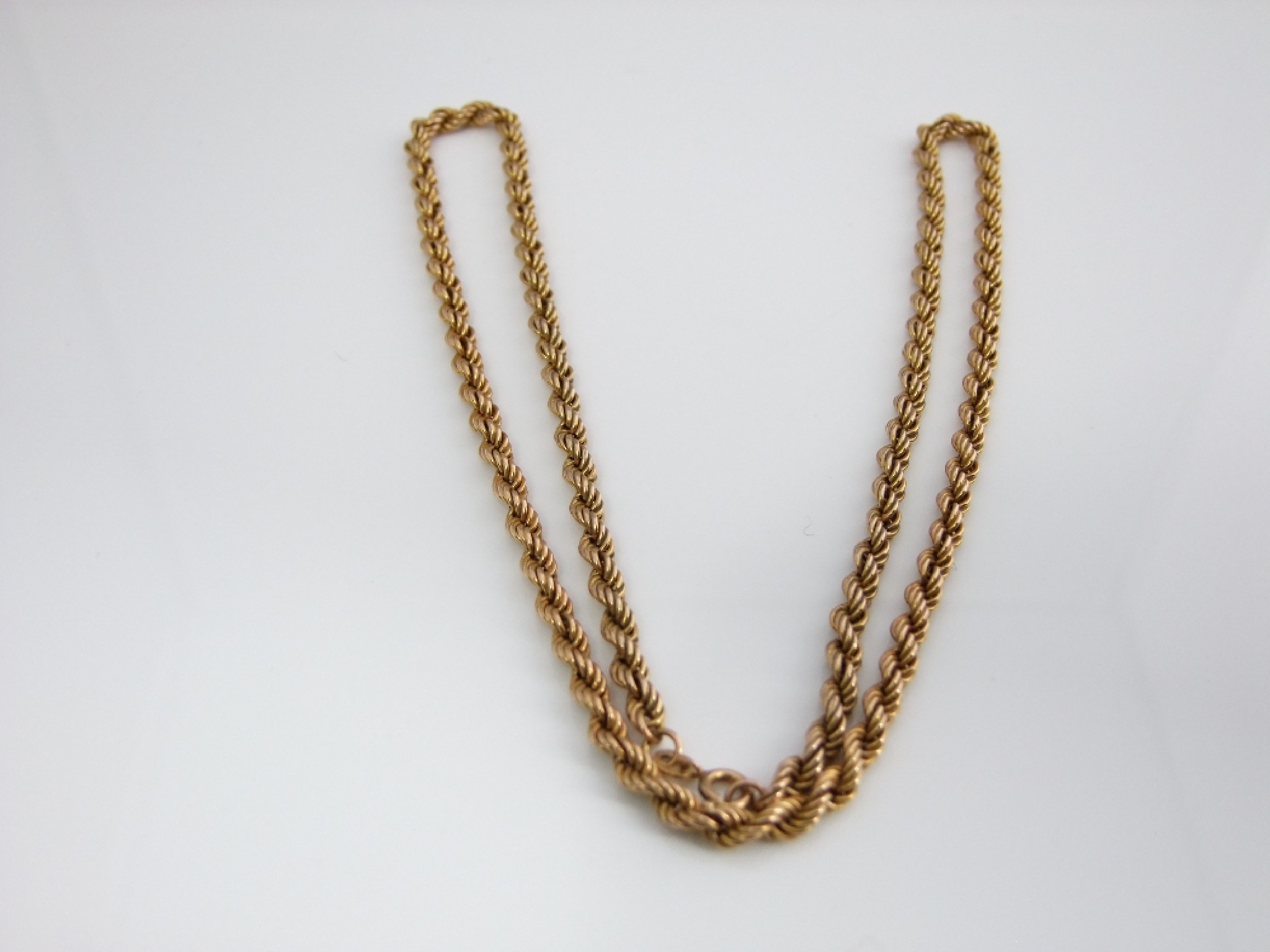 Appraisal: A ct gold rope twist necklace grams