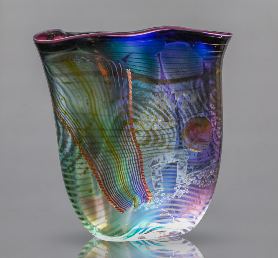 Appraisal: JAMES NOVAK AND CHRISTOPHER HAWTHORNE LARGE ART GLASS VASE A