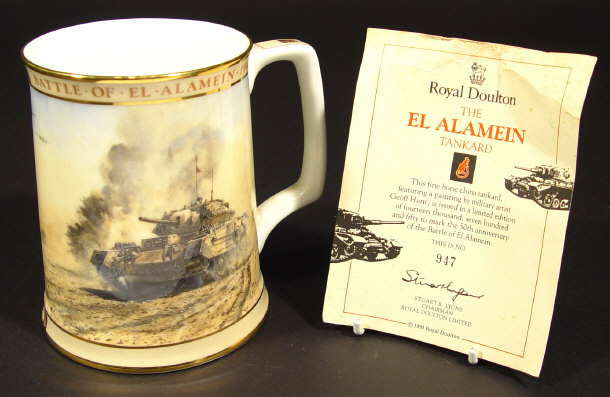 Appraisal: Royal Doulton El Alamein commemorative tankard printed with military views