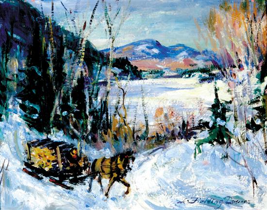 Appraisal: Lionel Fielding Downes Canadian - SNOWY LANDSCAPE oil on board