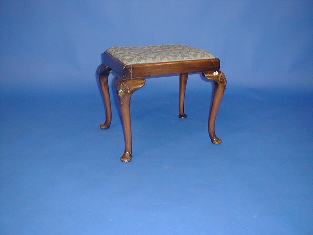 Appraisal: A George I style stool with cabriole legs