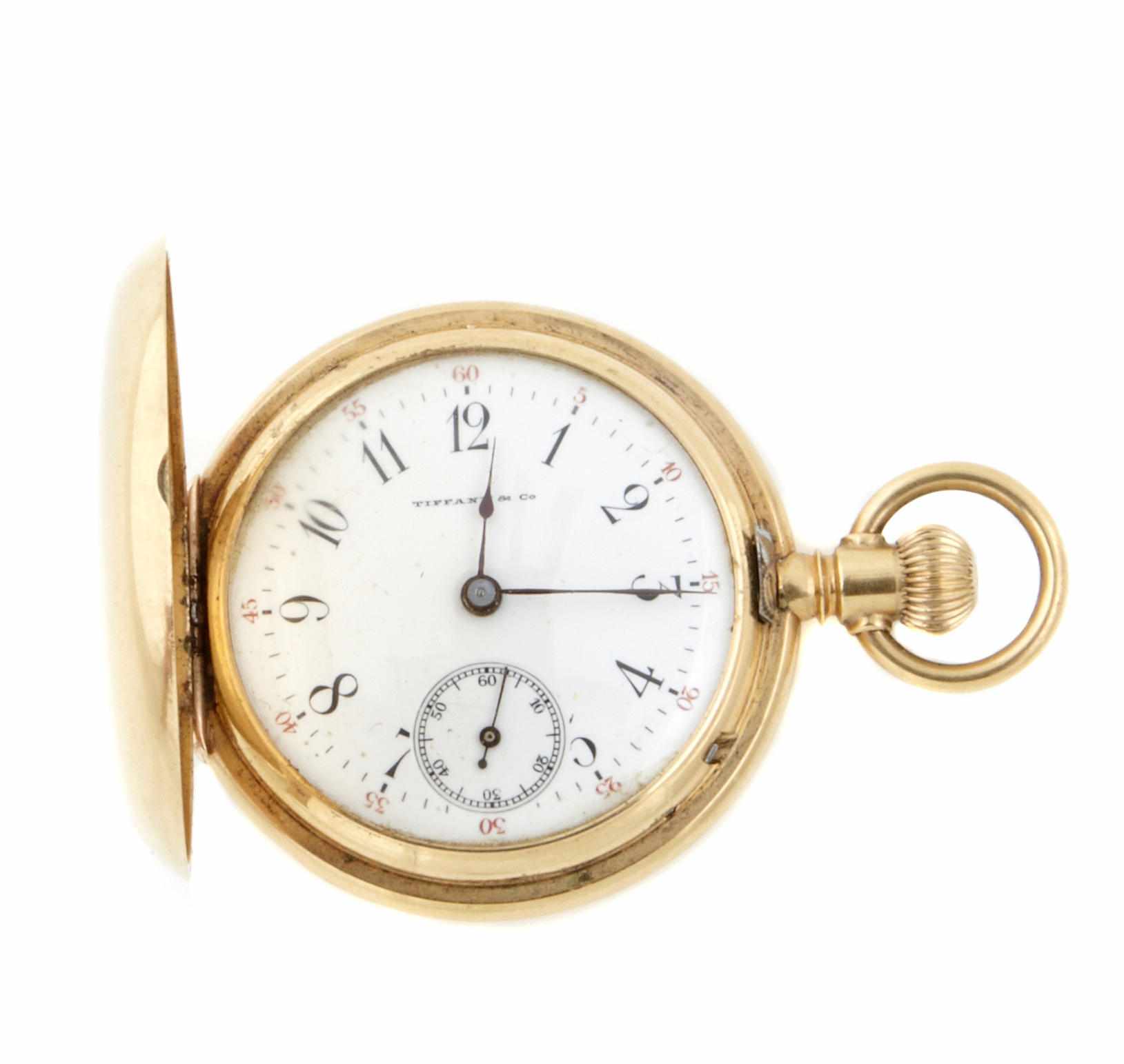 Appraisal: An k gold hunting case pocket watch Tiffany Co case