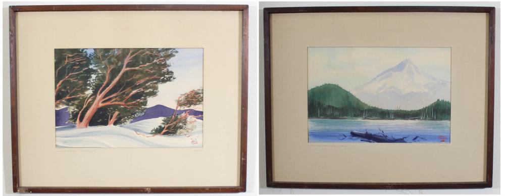 Appraisal: PHIL TYLER Oregon - two watercolors on paper Lodgepole Pine