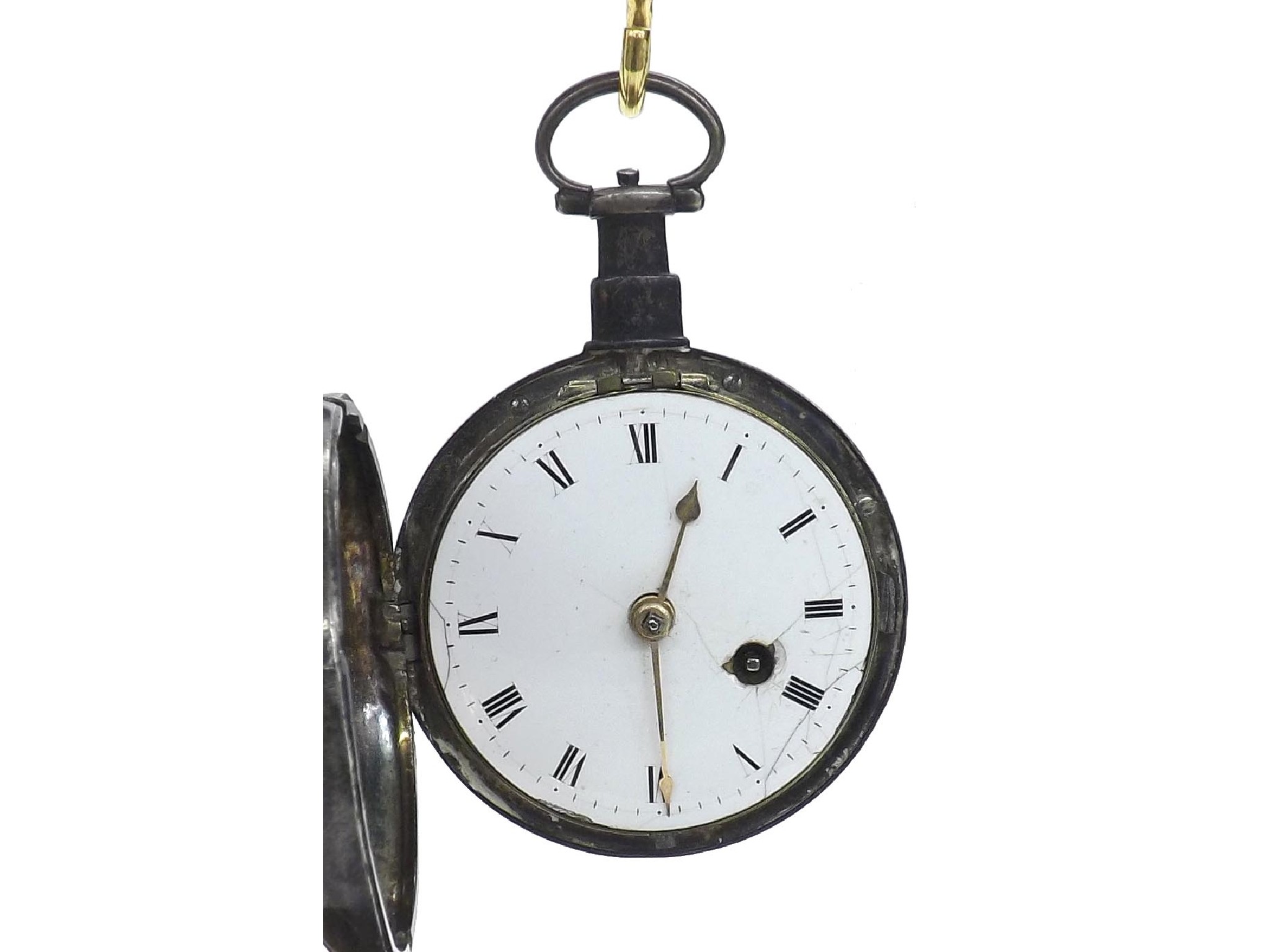 Appraisal: English late th century fusee verge hunter pocket watch the