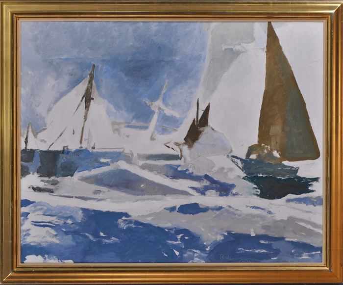 Appraisal: BALCOMB GREENE - ROUGH WATER SAILING Oil on canvas x