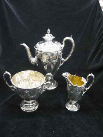 Appraisal: English Sterling Silver Tea Set '' pot plus creamer sugar