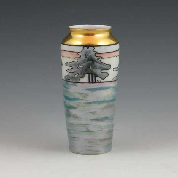 Appraisal: C T Altwasser vase with scenic decoration signed F E