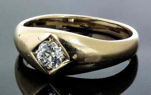 Appraisal: A gentleman's gold coloured metal mounted diamond set ''Gypsy'' ring