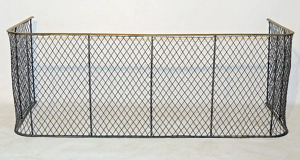 Appraisal: Federal Brass and Wire Fireplace Screen Makers mark to top