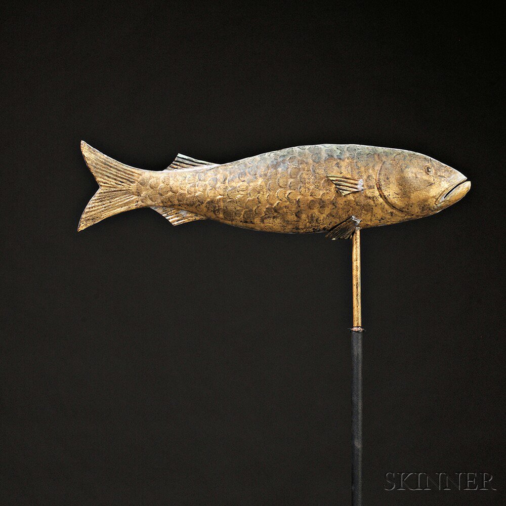 Appraisal: Gilt Copper Codfish Weather Vane America early th century with