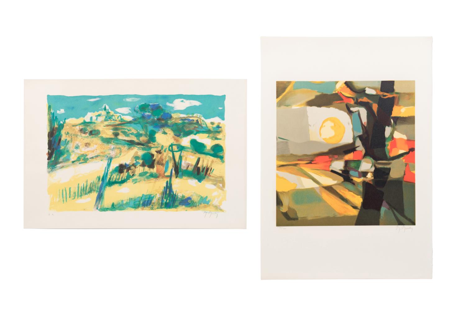 Appraisal: TWO M MOULY LANDSCAPE LITHOGRAPHS UNFRAMED Two Marcel Mouly France