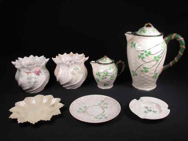 Appraisal: Group lot of assorted porcelain items Belleek Belleek style Includes