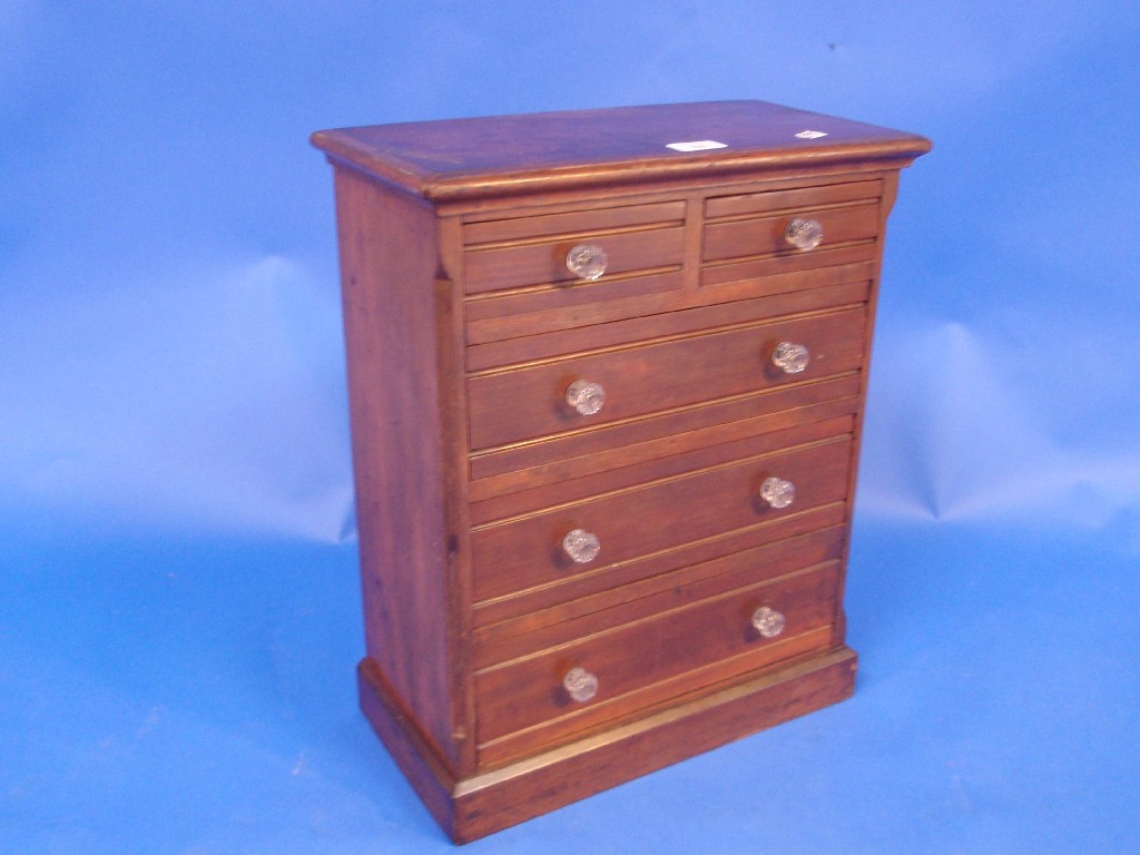 Appraisal: A late Victorian mahogany tabletop chest of two short and