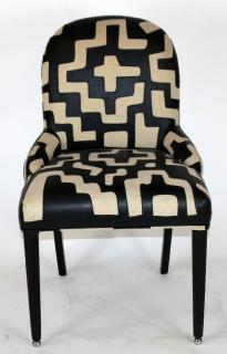 Appraisal: Modern arm chair with black leather Modern arm chair with